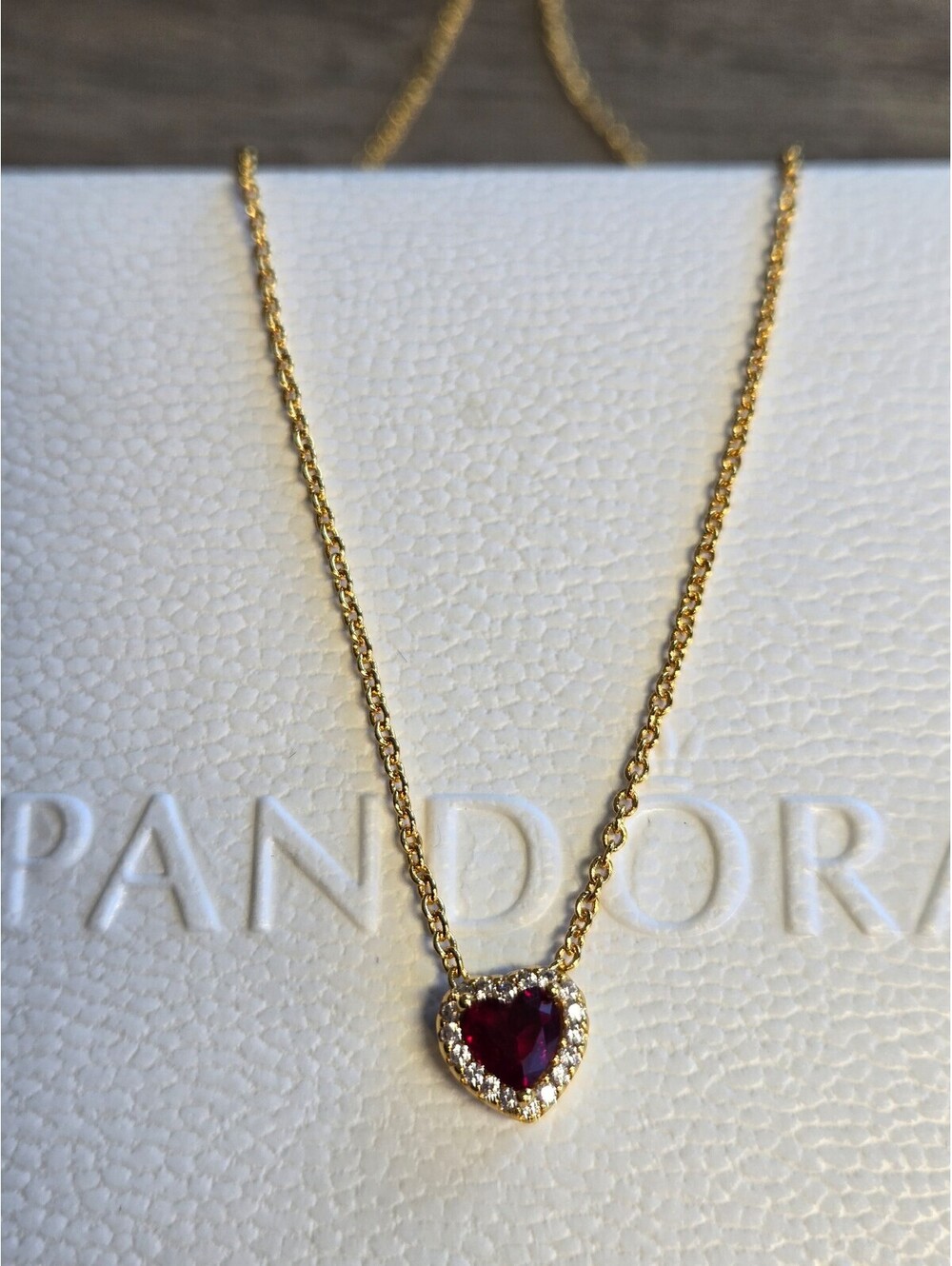 Pandora necklace heart cubic zirconia